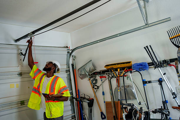 Professional Garage Door Panel Replacement technician working in Powhatan County County, VA